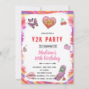 Invitation à la fête d'anniversaire Y2K