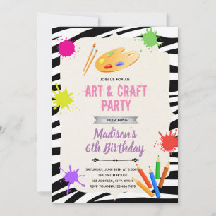 Invitation à la fête d'art du zèbre