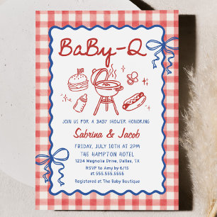 Invitation à la fête de Baby Shower BaBy-Q dessiné