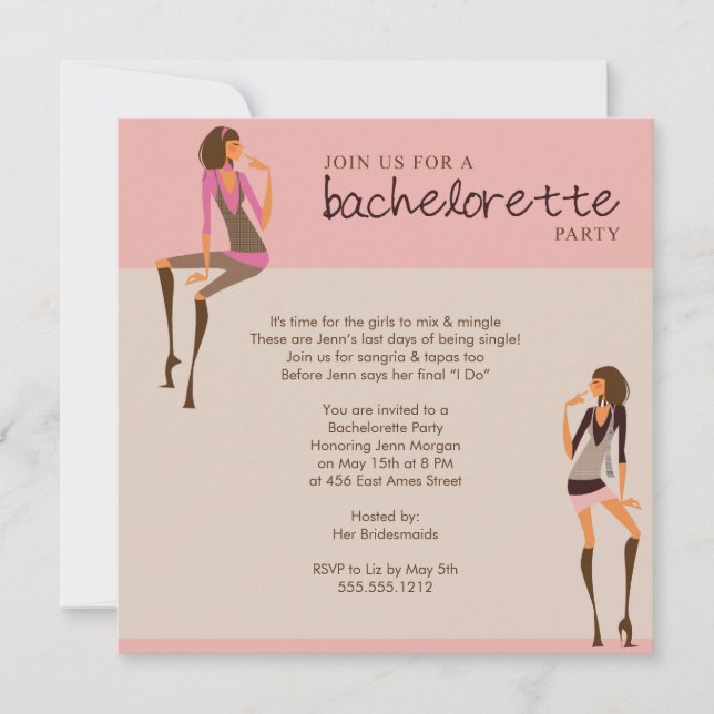 invitation à la fête de bachelorette (Devant)