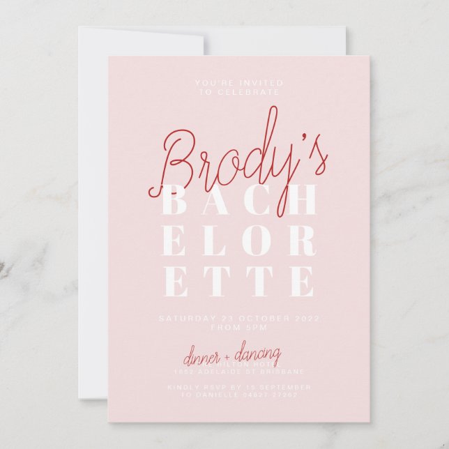 Invitation à la fête de bachelorette - Brody (Devant)
