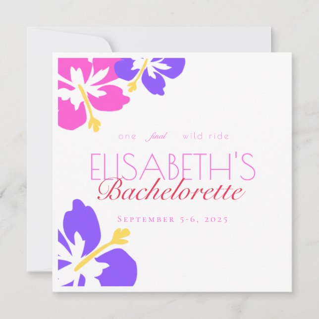 Invitation à la fête de bachelorette tropicale flo (Devant)