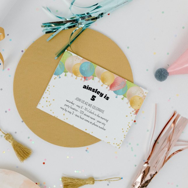 Invitation à la fête de ballons festive (Créateur téléchargé)