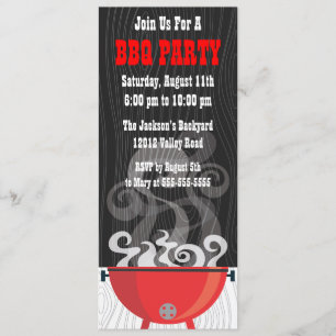 Invitation à la fête de BBQ fumant