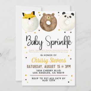 Invitation à la fête de bébé donut animal
