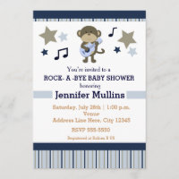 Invitation à la fête de bébé singe de Rock Star