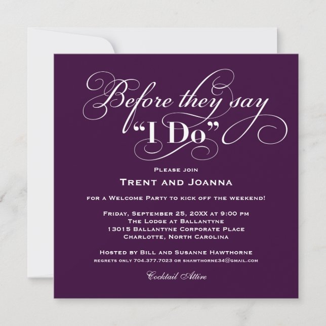 Invitation à la fête de bienvenue de mariage | Vœu (Devant)
