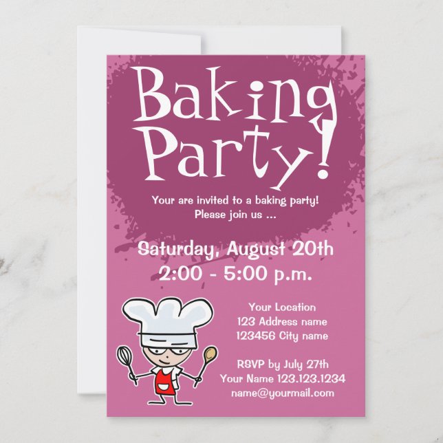 Invitation à la fête de boulangerie| invitations p (Devant)