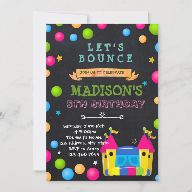 Invitation à la fête de Bounce House (Devant)