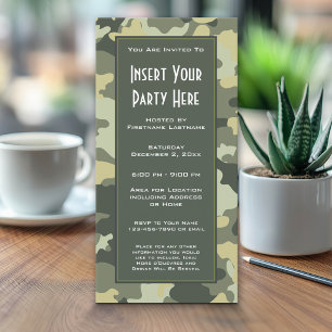Invitation à la fête de camouflage militaire