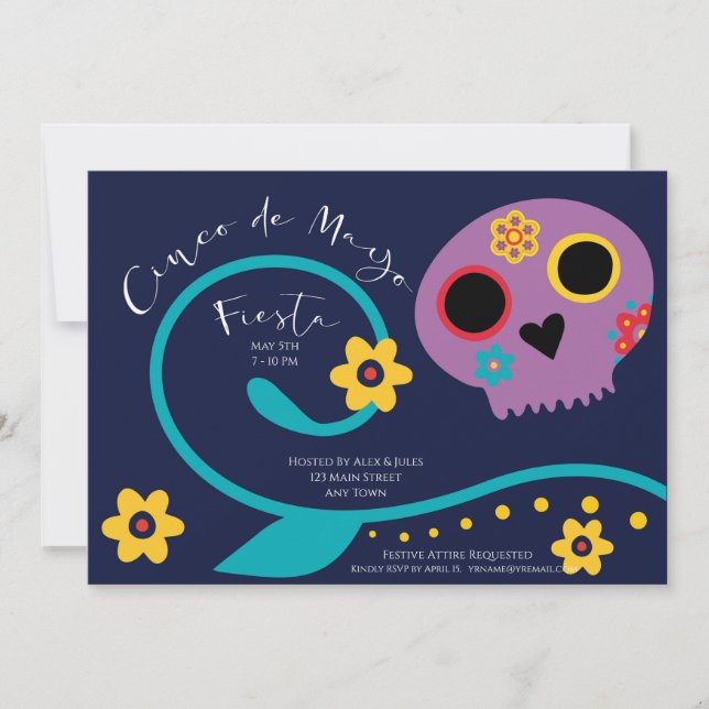 Invitation à la fête de Cinco de Mayo (Devant)