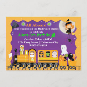 Invitation à la fête de costume pour enfants Train