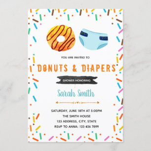 Invitation à la fête de couche de Donut