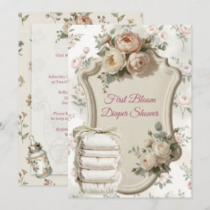 Invitation à la fête de couche pour la première fl