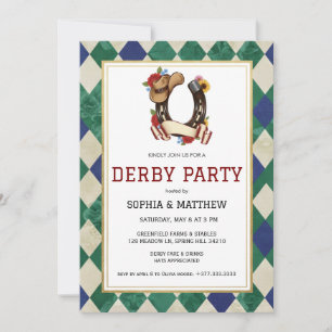 Invitation à la fête de courses de chevaux Derby D
