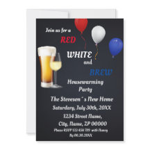 Invitation à la fête de crémaillère Red, White & B