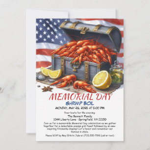 Invitation à la fête de crevettes du Memorial Day 