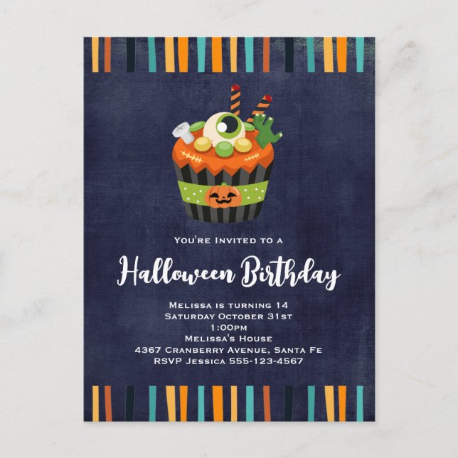 Invitation à la fête de Cupcake pour Halloween Dép (Devant)