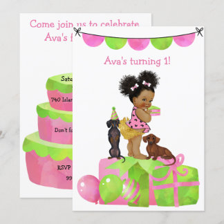 Invitation à la fête de Dachshund pour bébé ethniq