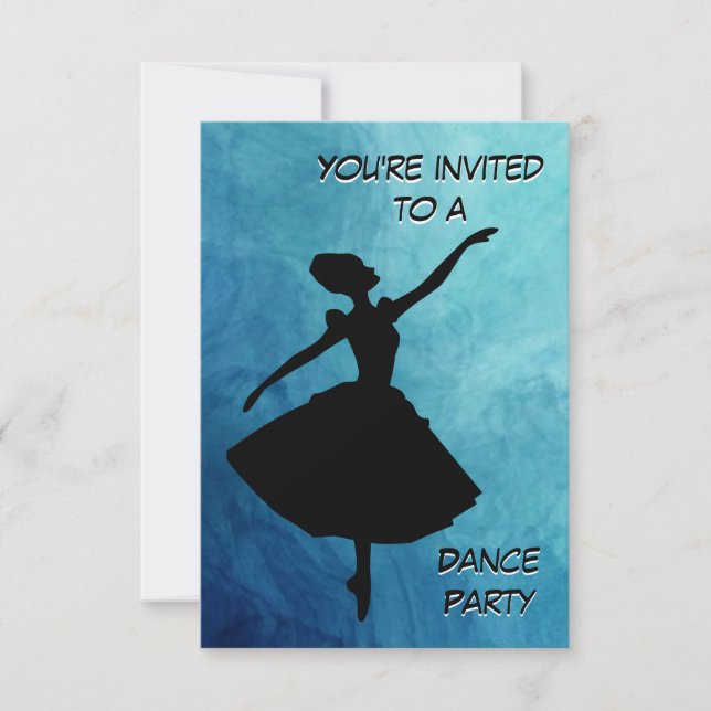 Invitation à la fête de danse de ballerine (Devant)