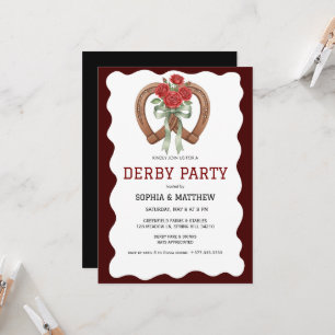 Invitation à la fête de Derby Rustique Fer à Cheva