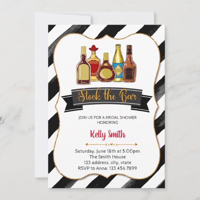 Invitation à la fête de douche pour remplir le bar (Devant)