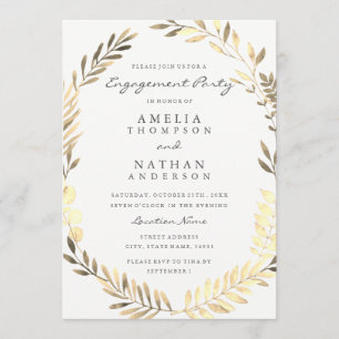 Invitation à la fête de fiançailles à la couronne