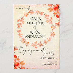 Invitation à la fête de fiançailles des fleurs de 