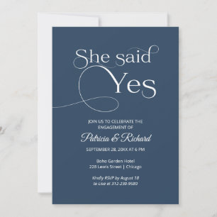 Invitation à la fête de fiançailles Elle a dit oui