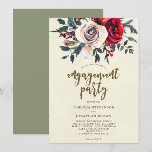 Invitation à la fête de fiançailles florales d'hiv