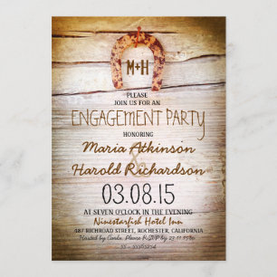 invitation à la fête de fiançailles rustiques