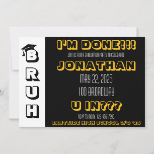 Invitation à la fête de fin d'études BRUH