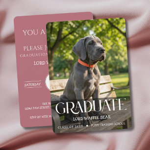 Invitation à la fête de fin d'études de chien Phot