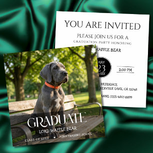 Invitation à la fête de fin d'études de chien Phot