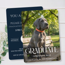 Invitation à la fête de fin d'études du chien Phot