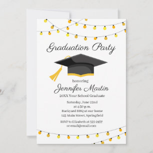 Invitation à la fête de fin d'études Guirlande de 