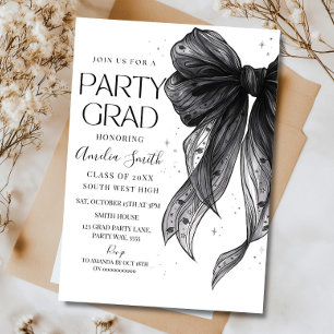 Invitation à la fête de fin d'études Ruban noir de