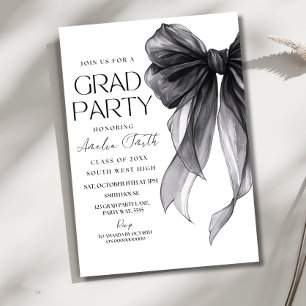 Invitation à la fête de fin d'études Ruban noir de