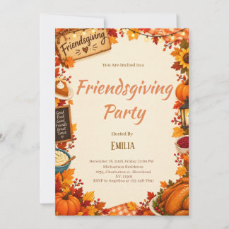 Invitation à la fête de Friendsgiving