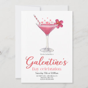 Invitation à la fête de Galentine's Day pour fille