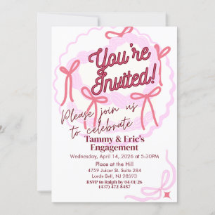 Invitation à la fête de Girly Coquette Baies ros