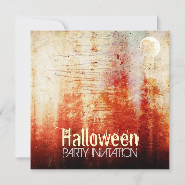 Invitation à la fête de Halloween Bloody Moon Grun (Devant)