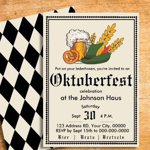 Invitation à la fête de la bière allemande Oktober