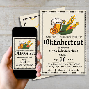 Invitation à la fête de la bière allemande Oktober