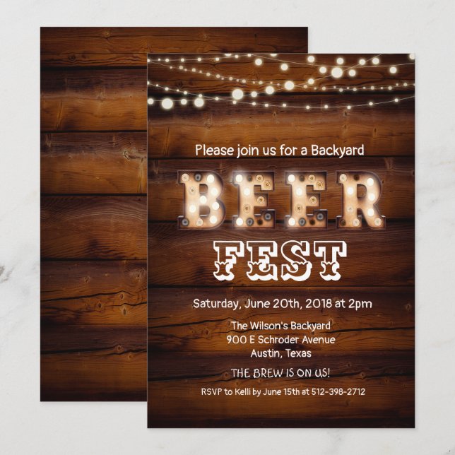 Invitation à la fête de la bière russe (Devant / Derrière)