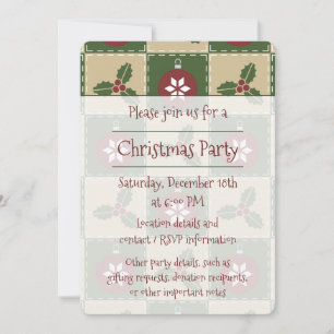 Invitation à la fête de la courtepointe de Noël