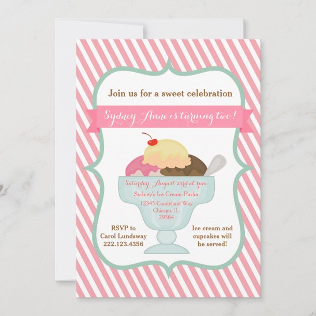 Invitation à la Fête de la Crème de glace de la Fi (Devant)