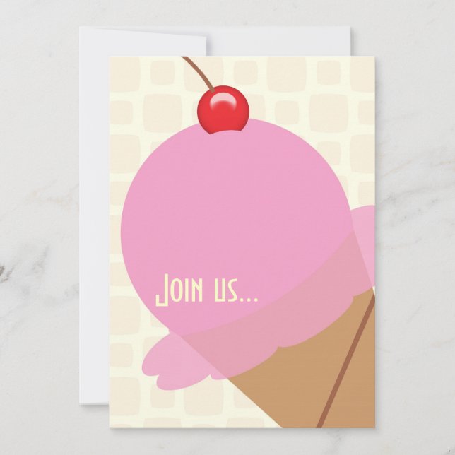 Invitation à la fête de la crème glacée pour la bu (Devant)
