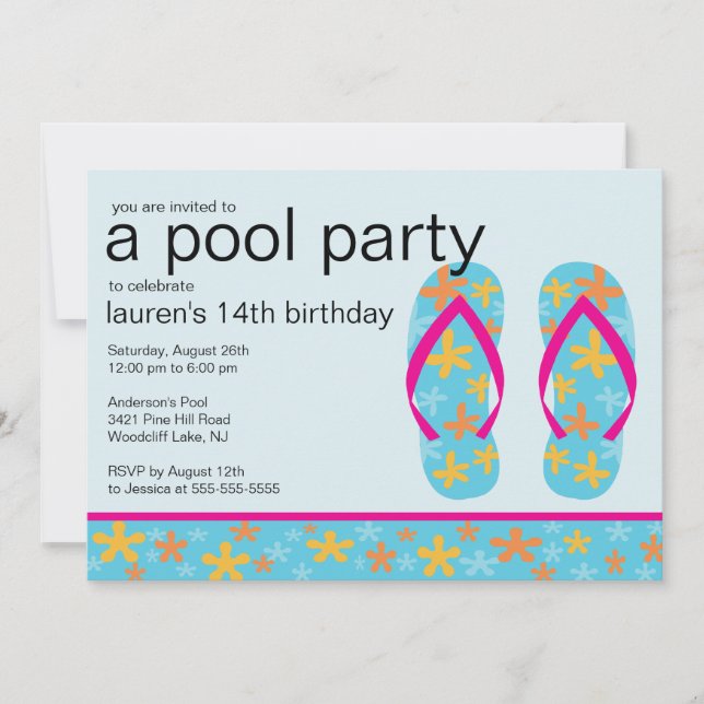 Invitation à la fête de la flopée turquoise (Devant)