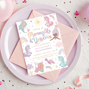Invitation à la fête de la licorne sirène